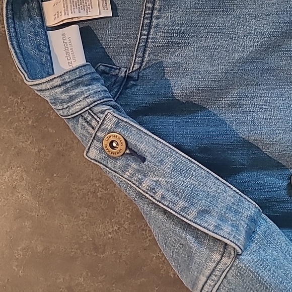 VINTAGE LIZ CLAIBORNE MOTO MILITARY STYLE JEAN JACKET - Picture 8 of 11